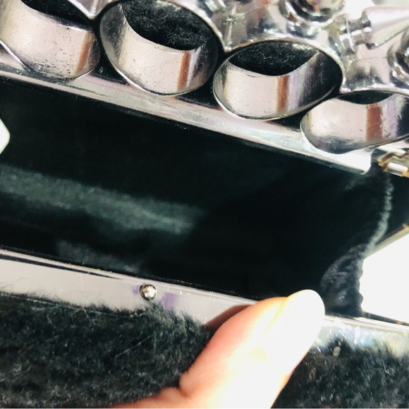 Black fur clutch / sling - Picture 12 of 14